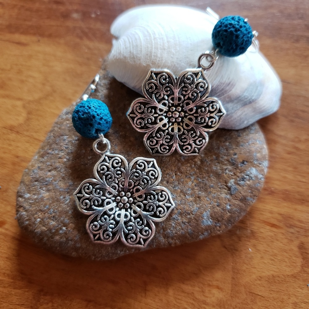 Handmade Essential Oil Nepalese Flower Earrings